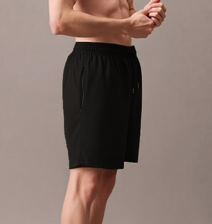 Men’s Black Athletic Shorts with Zipper Pockets – “HOT BOY” Print - Image 2