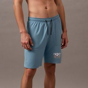 Men’s Light Blue Athletic Shorts with Zipper Pockets – “HOT BOY”
