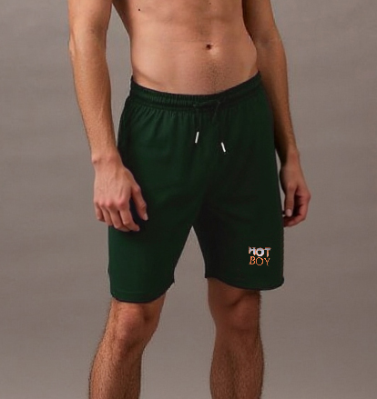 Men’s Dark Mehndi Athletic Shorts with Zipper Pockets – “HOT BOY”