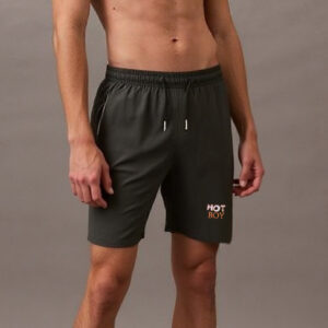 Men’s Gray Athletic Shorts with Zipper Pockets – “HOT BOY”