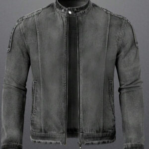 Charcoal Black Denim Jacket for Men