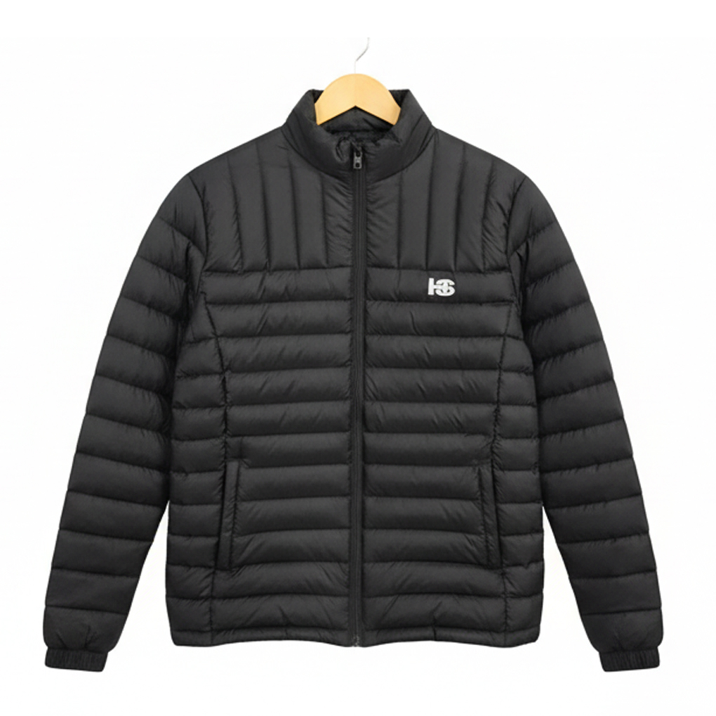 Men’s Black Quilted Puffer Jacket – Lightweight Winter Wear for Casual & Outdoor Style