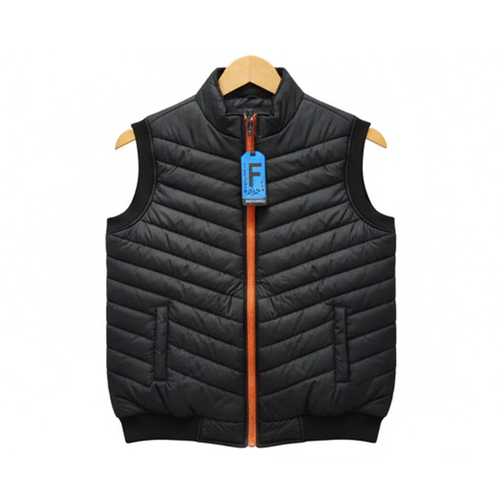 Men’s Puffer Vest with Chevron Quilting – Lightweight & Stylish Warmth